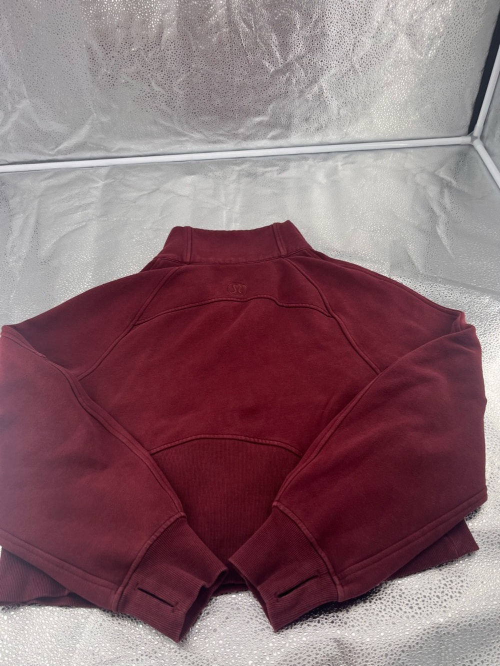 Lululemon Scuba Oversized Funnel Neck Half-Zip Sweatshirt Red Merlot Size XS/S - Picture 7 of 14